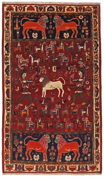  Ghashghai Teppe 124X211 Ekte Orientalsk Håndknyttet Rød, Mørk Rød (Ull, )