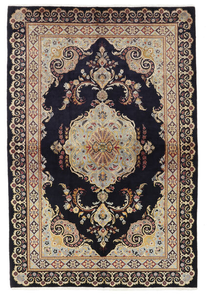  Keshan Teppe 137X204 Ekte Orientalsk Håndknyttet Svart/Brun (Ull, Persia/Iran)