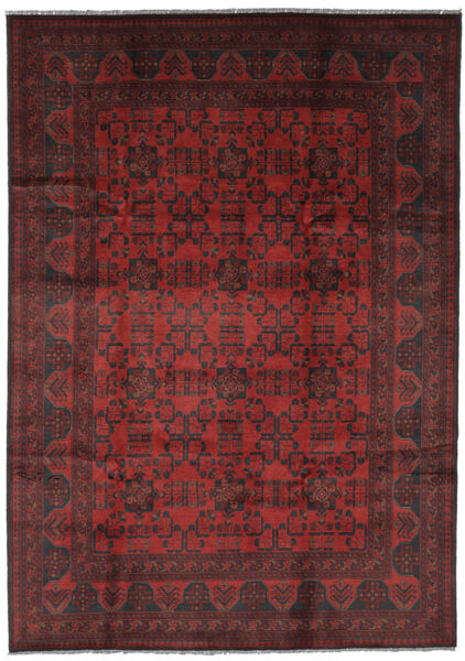  Afghan Khal Mohammadi Teppe 197X295 Ekte Orientalsk Håndknyttet Svart/Mørk Brun (Ull, Afghanistan)