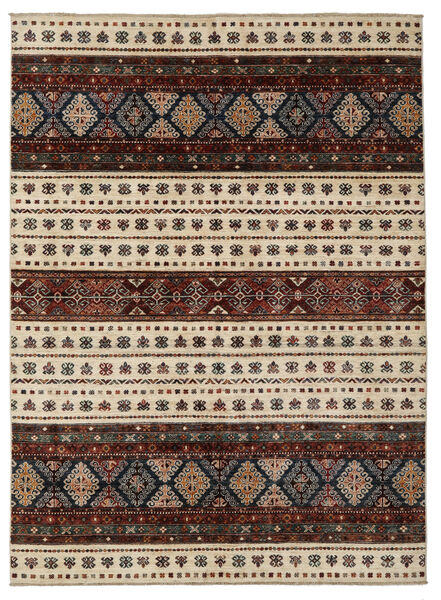  Shabargan Teppe 175X239 Ekte Orientalsk Håndknyttet Svart/Lysbrun (Ull, Afghanistan)