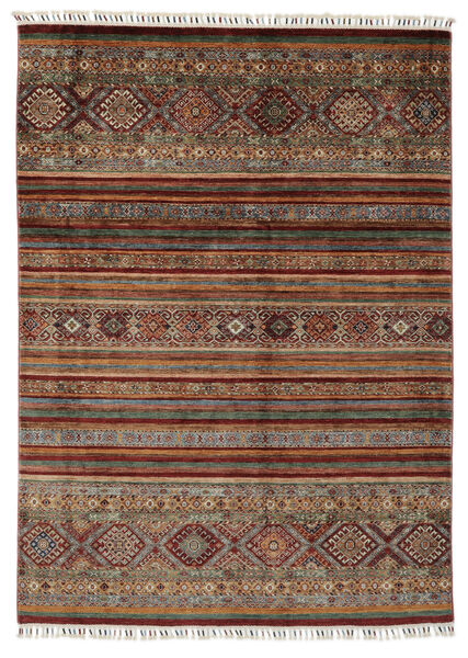  Shabargan Teppe 173X238 Ekte Orientalsk Håndknyttet Mørk Brun/Svart (Ull, Afghanistan)