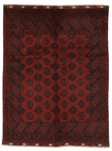  Afghan Fine Teppe 145X189 Ekte Orientalsk Håndknyttet Svart/Mørk Rød (Ull, )
