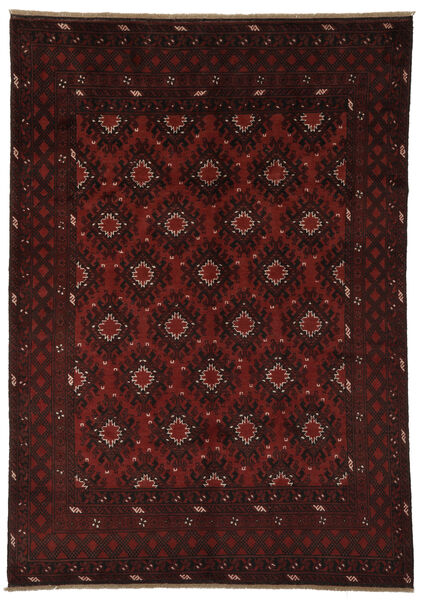  Afghan Teppe 198X284 Ekte Orientalsk Håndknyttet Svart (Ull, Afghanistan)