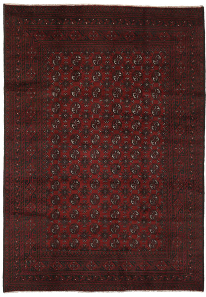  Afghan Fine Teppe 198X288 Ekte Orientalsk Håndknyttet Svart/Mørk Rød (Ull, )