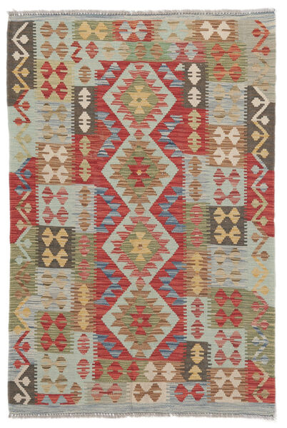  Kelim Afghan Old Style Teppe 105X157 Ekte Orientalsk Håndvevd Mørk Brun/Olivengrønn (Ull, Afghanistan)
