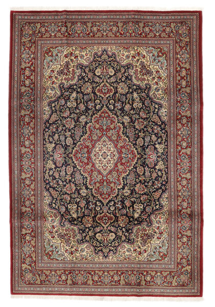  Ghom Kork/Silke Teppe 204X301 Ekte Orientalsk Håndknyttet Mørk Brun/Svart (Ull/Silke, Persia/Iran)
