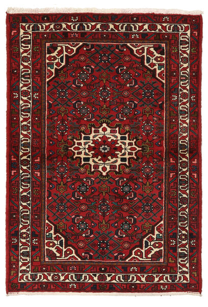  Hosseinabad Teppe 105X150 Ekte Orientalsk Håndknyttet Svart/Mørk Rød (Ull, )