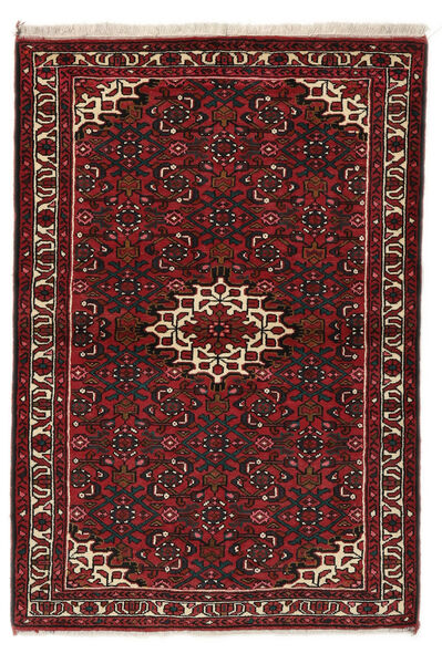  Hosseinabad Teppe 110X162 Ekte Orientalsk Håndknyttet Svart, Mørk Rød (Ull, Persia/Iran)