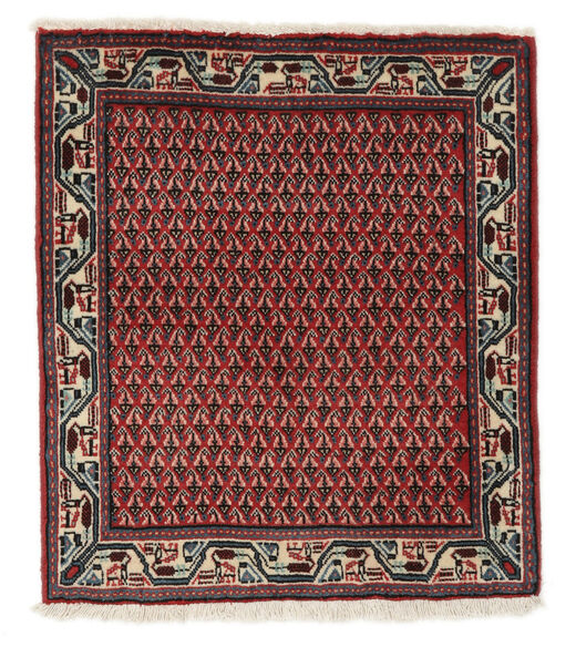  Sarough Mir Teppe 66X74 Ekte Orientalsk Håndknyttet Svart, Mørk Rød (Ull, Persia/Iran)