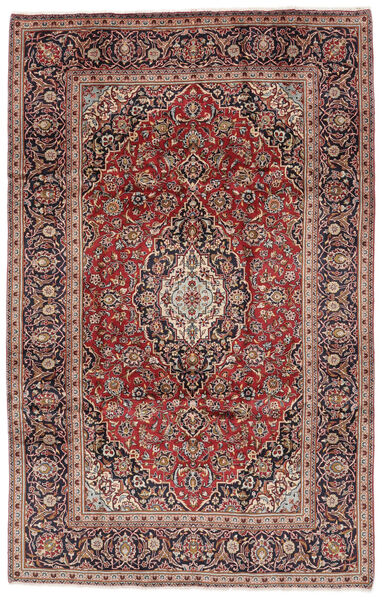  Keshan Teppe 195X305 Ekte Orientalsk Håndknyttet Mørk Brun/Svart (Ull, Persia/Iran)