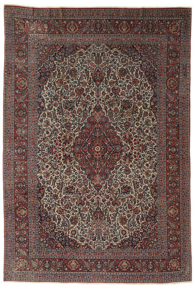  Antikke Keshan Ca. 1900 Teppe 217X320 Ekte Orientalsk Håndknyttet Svart, Mørk Rød (Ull, Persia/Iran)