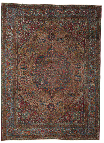  Antikke Kerman Ca. 1920 Teppe 306X401 Ekte Orientalsk Håndknyttet Svart/Mørk Brun Stort (Ull, Persia/Iran)