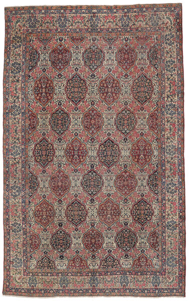  Antikke Kerman Ca. 1900 Teppe 278X483 Ekte Orientalsk Håndknyttet Mørk Brun/Svart/Mørk Rød Stort (Ull, Persia/Iran)