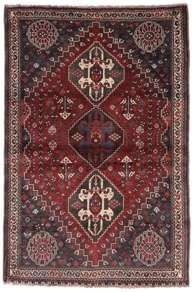  Shiraz Teppe 114X170 Ekte Orientalsk Håndknyttet Svart/Mørk Rød (Ull, )
