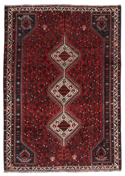  207X294 Shiraz Teppe Svart/Mørk Rød Persia/Iran 