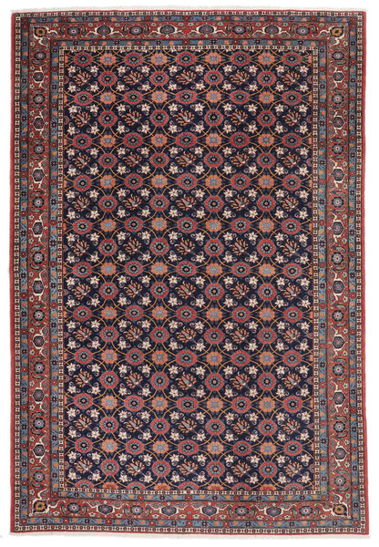  Varamin Teppe 217X324 Ekte Orientalsk Håndknyttet Mørk Lilla/Mørk Brun (Ull, Persia/Iran)