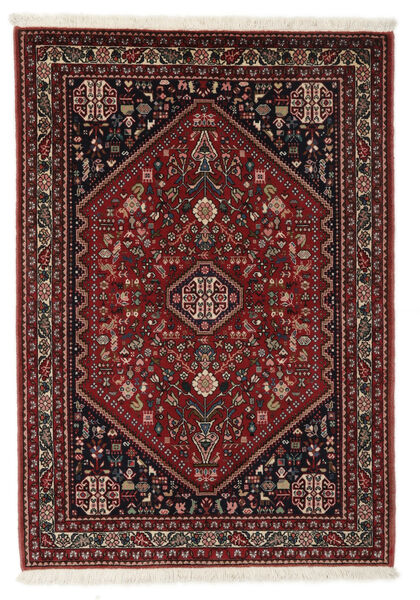  Abadeh Teppe 102X146 Ekte Orientalsk Håndknyttet Svart, Mørk Rød (Ull, Persia/Iran)