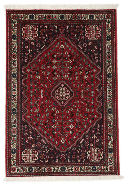  Abadeh Teppe 102X155 Ekte Orientalsk Håndknyttet Svart, Mørk Rød (Ull, Persia/Iran)