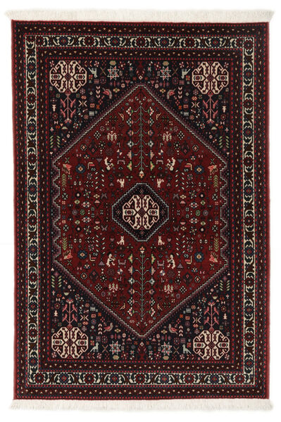  Abadeh Teppe 104X153 Ekte Orientalsk Håndknyttet Svart, Mørk Rød (Ull, Persia/Iran)