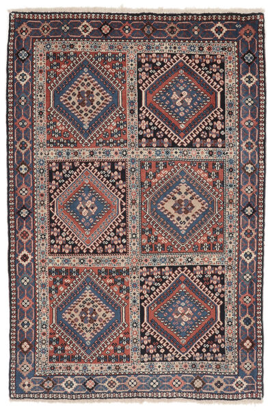  Yalameh Teppe 109X161 Ekte Orientalsk Håndknyttet Svart/Mørk Rød (Ull, )