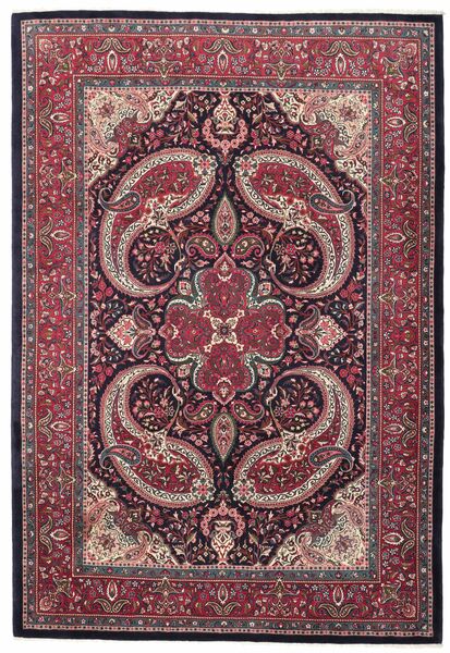 Sarough Teppe 218X310 Ekte Orientalsk Håndknyttet Svart/Mørk Rød/Mørk Brun (Ull, Persia/Iran)