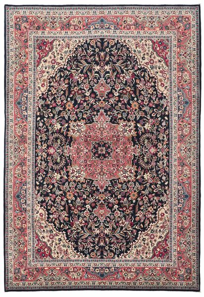  Sarough Sherkat Farsh Teppe 210X308 Ekte Orientalsk Håndknyttet Mørk Brun/Svart (Ull/Silke, Persia/Iran)