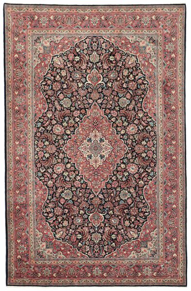  Sarough Sherkat Farsh Teppe 200X310 Ekte Orientalsk Håndknyttet Mørk Rød/Mørk Brun (Ull/Silke, Persia/Iran)