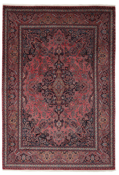  Mashad Teppe 244X350 Ekte Orientalsk Håndknyttet Svart/Mørk Brun (Ull, Persia/Iran)