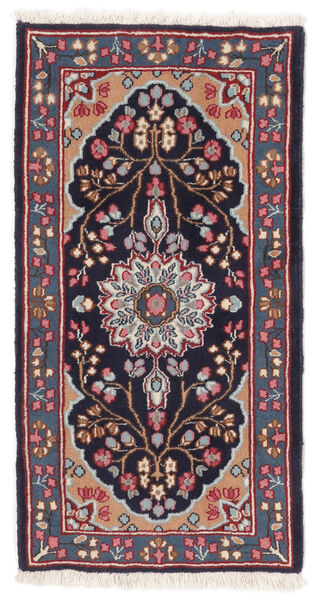 64X121 Kerman Teppe Orientalsk Svart/Mørk Rød (Ull, Persia/Iran)