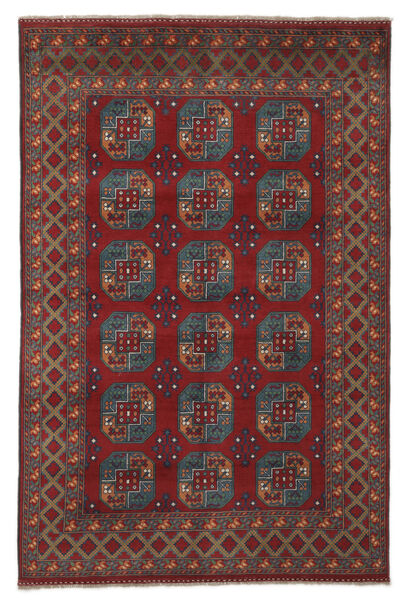  Afghan Fine Teppe 199X300 Ekte Orientalsk Håndknyttet Mørk Rød/Svart (Ull, )