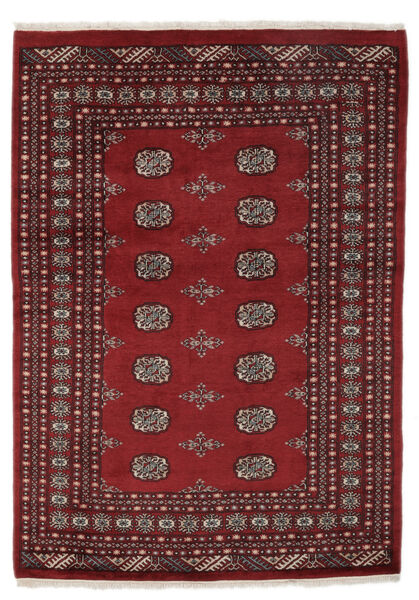  Pakistan Bokhara 3Ply Teppe 139X193 Ekte Orientalsk Håndknyttet Svart/Mørk Rød (Ull, Pakistan)