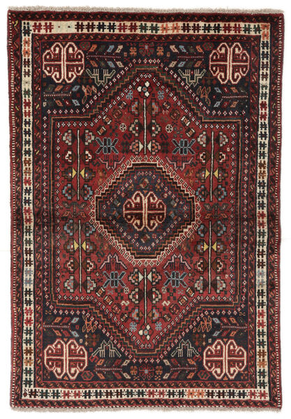 Shiraz Teppe 101X147 Ekte Orientalsk Håndknyttet Svart/Mørk Brun (Ull, Persia/Iran)