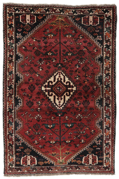  Persisk Shiraz Teppe 110X163 Svart/Mørk Rød 