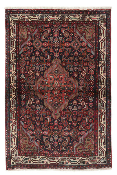  Asadabad Teppe 100X151 Ekte Orientalsk Håndknyttet Svart/Mørk Brun (Ull, Persia/Iran)