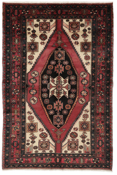  Hamadan Teppe 156X253 Ekte Orientalsk Håndknyttet Svart/Mørk Brun (Ull, Persia/Iran)