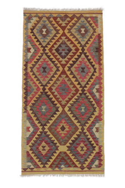  Kelim Afghan Old Style Teppe 96X194 Ekte Orientalsk Håndvevd Mørk Brun/Brun (Ull, Afghanistan)