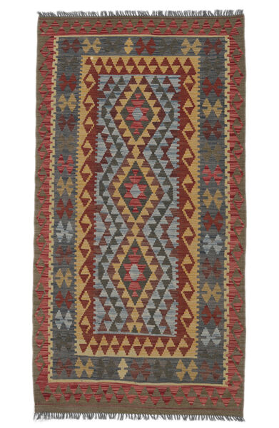  Kelim Afghan Old Style Teppe 106X203 Ekte Orientalsk Håndvevd Svart/Mørk Rød (Ull, )