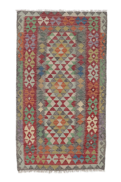  Kelim Afghan Old Style Teppe 100X186 Ekte Orientalsk Håndvevd Mørk Brun/Hvit/Creme (Ull, Afghanistan)