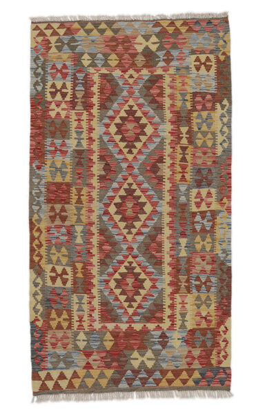  Kelim Afghan Old Style Teppe 103X192 Ekte Orientalsk Håndvevd Mørk Brun/Brun (Ull, Afghanistan)