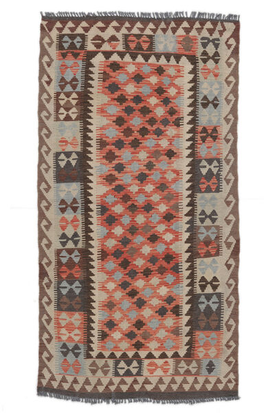  Kelim Afghan Old Style Teppe 103X201 Ekte Orientalsk Håndvevd Mørk Brun/Brun (Ull, Afghanistan)