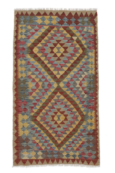  Kelim Afghan Old Style Teppe 105X194 Ekte Orientalsk Håndvevd Mørk Brun/Brun (Ull, Afghanistan)