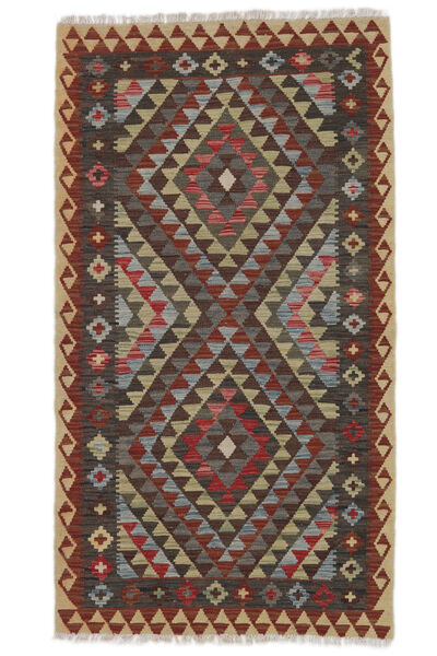  Kelim Afghan Old Style Teppe 105X193 Ekte Orientalsk Håndvevd Svart/Mørk Brun (Ull, Afghanistan)
