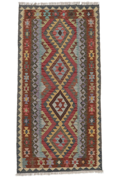  Kelim Afghan Old Style Teppe 98X197 Ekte Orientalsk Håndvevd Mørk Rød/Svart (Ull, )
