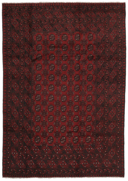  Afghan Fine Teppe 198X283 Ekte Orientalsk Håndknyttet Svart/Mørk Rød (Ull, )