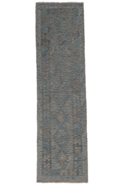  Kelim Afghan Old Style Teppe 80X294 Ekte Orientalsk Håndvevd Teppeløpere Svart (Ull, Afghanistan)