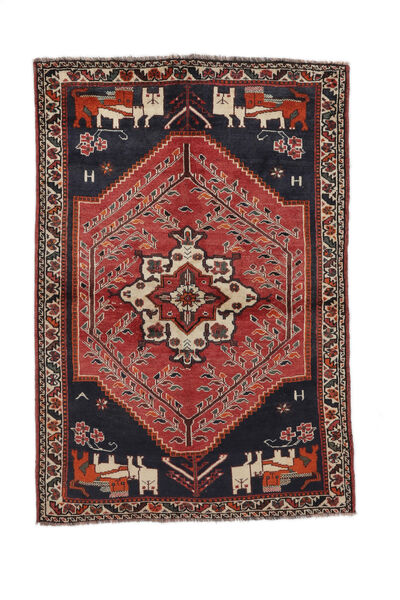  Orientalsk Shiraz Teppe 131X193 Svart/Mørk Rød (Ull, Persia/Iran)