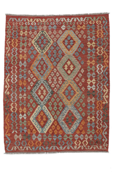  Kelim Afghan Old Style Teppe 138X178 Ekte Orientalsk Håndvevd Mørk Brun/Hvit/Creme (Ull, Afghanistan)