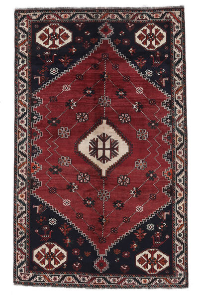 Shiraz Teppe 162X259 Ekte Orientalsk Håndknyttet Svart/Mørk Rød (Ull, )