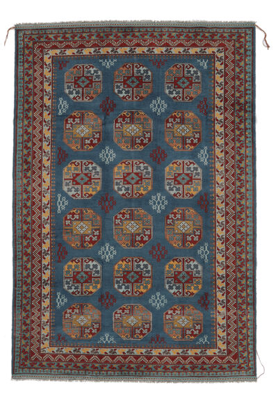  Afghan Fine Teppe 204X297 Ekte Orientalsk Håndknyttet Svart/Brun (Ull, )