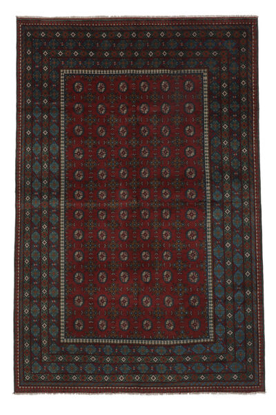  Afghan Fine Teppe 193X295 Ekte Orientalsk Håndknyttet Svart (Ull, )